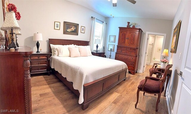 411 SW 19th Ter, Cape Coral, FL 33991 - bedroom featuring light wood-style flooring and ceiling fan