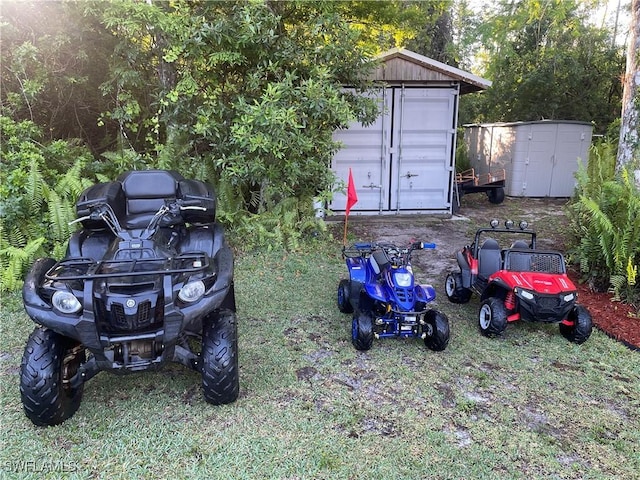 1420 14th Ave NE, Naples, FL 34120 - view of yard featuring a shed