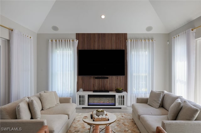 42207 Lake Timber Dr, Punta Gorda, FL 33982 - living room featuring high vaulted ceiling