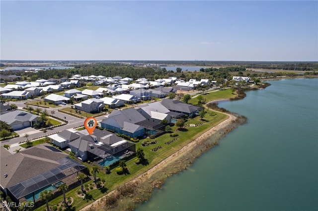 42207 Lake Timber Dr, Punta Gorda, FL 33982 - birds eye view of property featuring a water view and a residential view