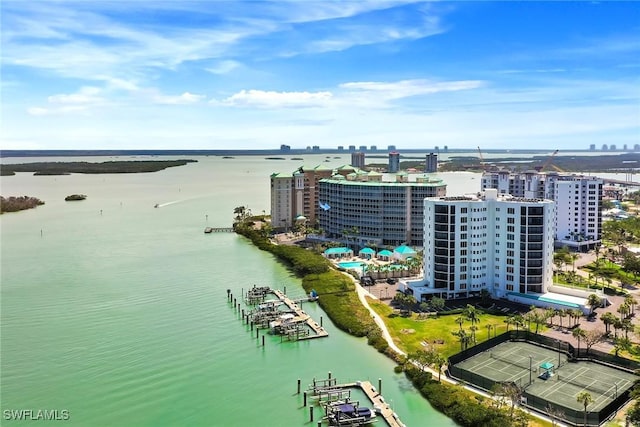 4141 Bay Beach Ln Unit 475, Fort Myers Beach, FL 33931 - drone / aerial view with a water view