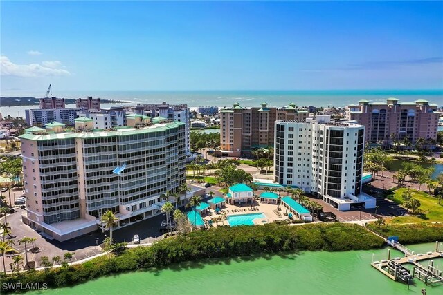 4141 Bay Beach Ln Unit 475, Fort Myers Beach, FL 33931 - aerial view with a city view and a water view