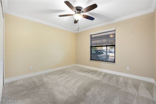912 SW 48th Ter Unit 108, Cape Coral, FL 33914 - carpeted empty room featuring ornamental molding, baseboards, and ceiling fan