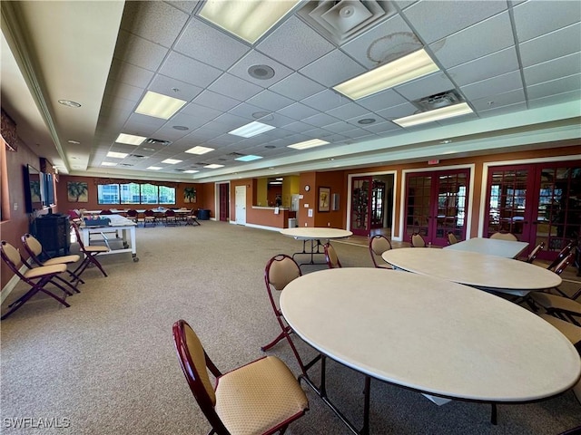 8550 Kingbird Loop Unit 638, Estero, FL 33967 - dining space with a drop ceiling and carpet floors
