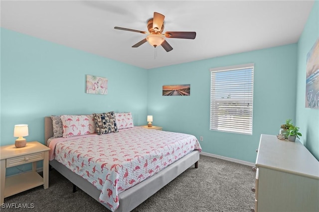 326 SW 31st St, Cape Coral, FL 33914 - bedroom with baseboards, carpet floors, and a ceiling fan