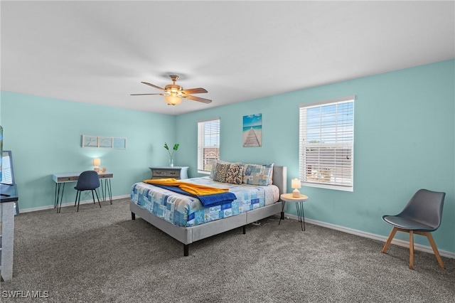 326 SW 31st St, Cape Coral, FL 33914 - carpeted bedroom featuring a ceiling fan and baseboards