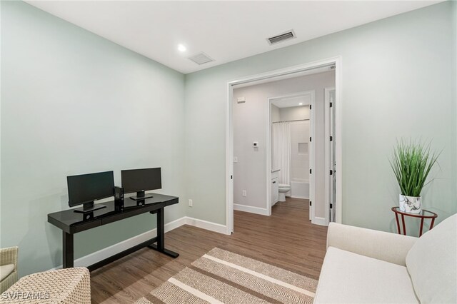 8021 Calle Canovas Ct, Naples, FL 34114 - office with wood finished floors, baseboards, and recessed lighting