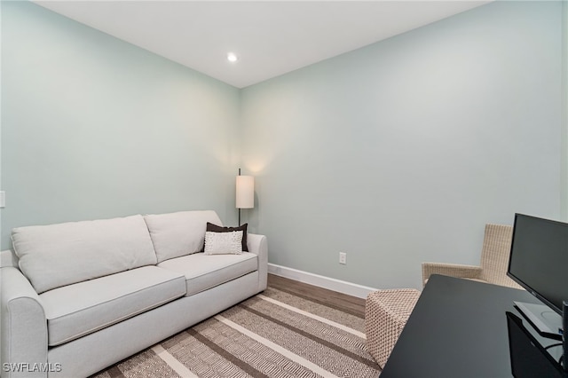 8021 Calle Canovas Ct, Naples, FL 34114 - living room featuring baseboards, wood finished floors, and recessed lighting