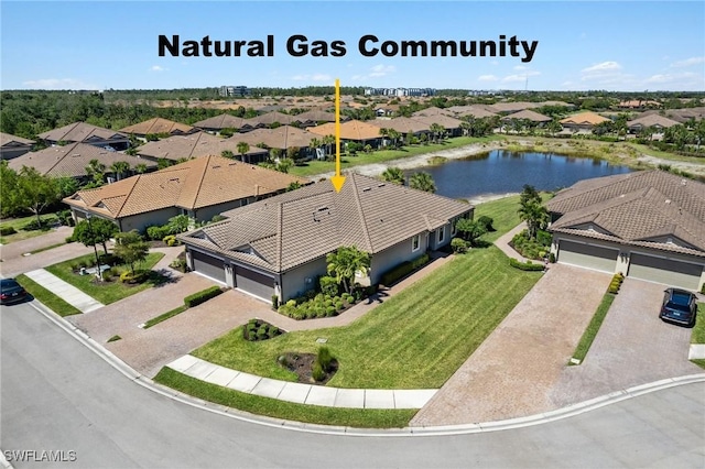 8021 Calle Canovas Ct, Naples, FL 34114 - aerial view of residential area featuring a large body of water