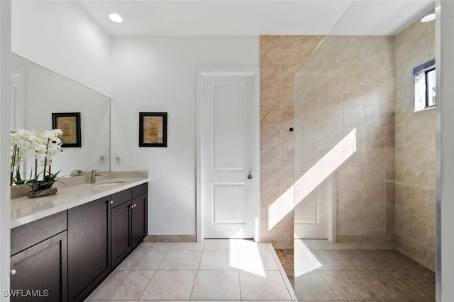 4802 Frattina St, Ave Maria, FL 34142 - bathroom featuring vanity, tile patterned floors, and recessed lighting