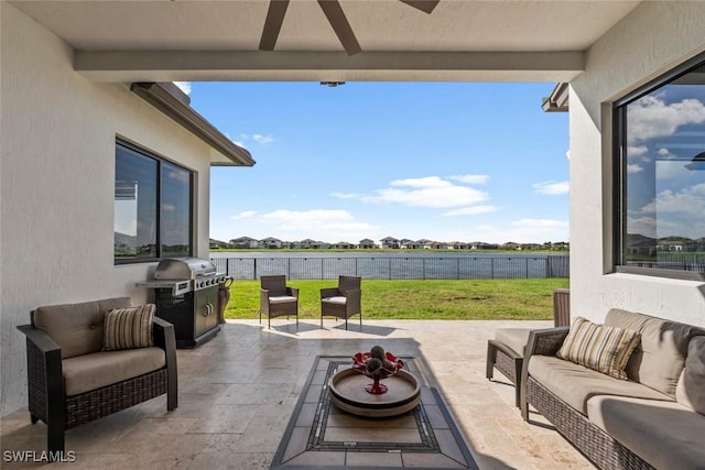 4802 Frattina St, Ave Maria, FL 34142 - view of patio / terrace with an outdoor living space and a grill