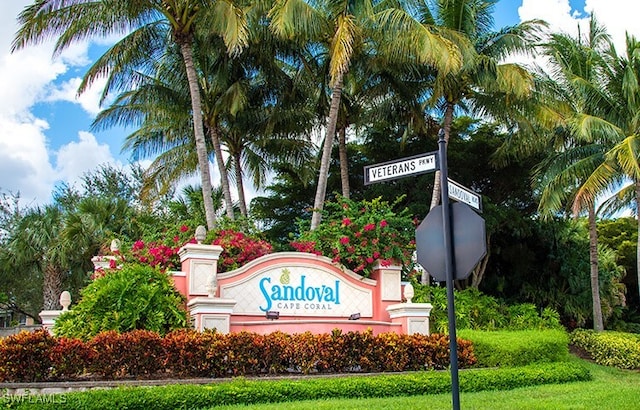 view of community sign
