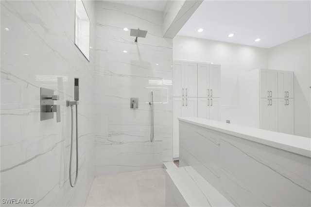 16404 Coco Hammock Way, Fort Myers, FL 33908 - full bath featuring a marble finish shower and recessed lighting