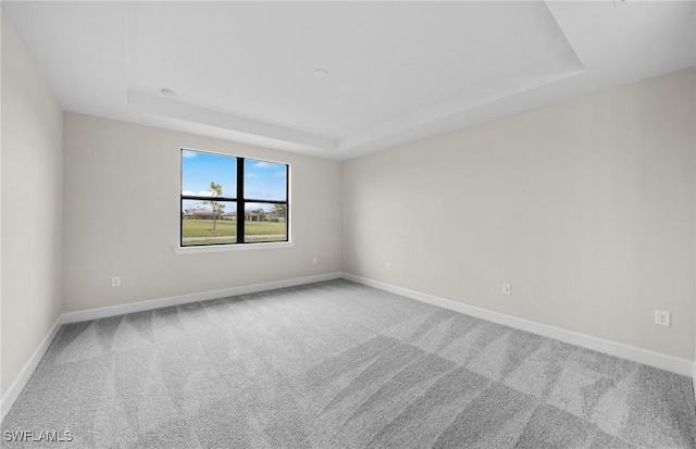 3056 Weston Manor Dr, Alva, FL 33920 - unfurnished room featuring a tray ceiling, baseboards, and carpet floors