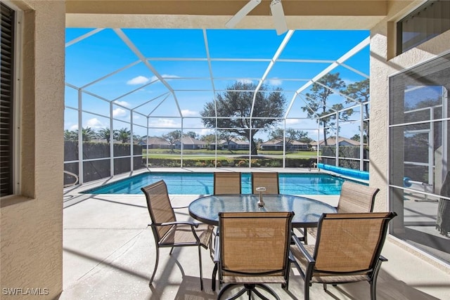 19765 Vintage Trace Cir, Estero, FL 33967 - pool with a patio area and glass enclosure