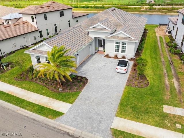 view from above of property with a nearby body of water