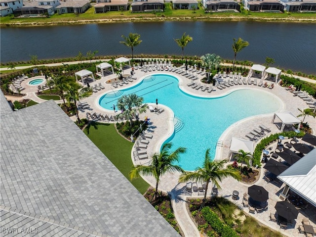 15445 Turin Dr, Naples, FL 34114 - community pool featuring a water view and a residential view