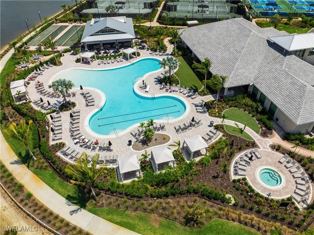 15445 Turin Dr, Naples, FL 34114 - drone / aerial view of a pool area