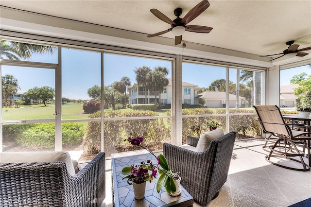8201 Grand Palm Dr Unit 4, Estero, FL 33967 - sunroom / solarium featuring a ceiling fan