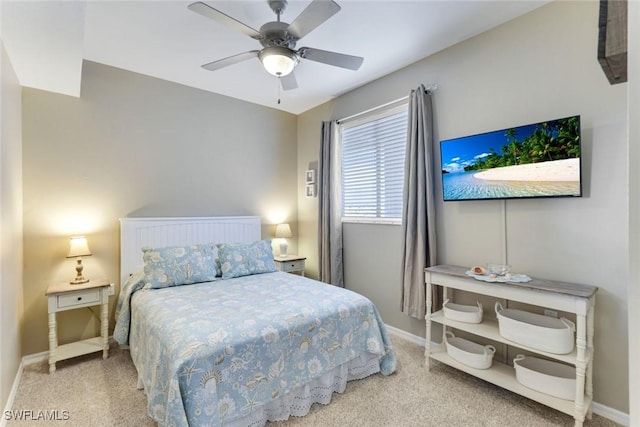 16605 Lake Circle Dr Unit 337, Fort Myers, FL 33908 - bedroom with a ceiling fan, baseboards, and carpet floors