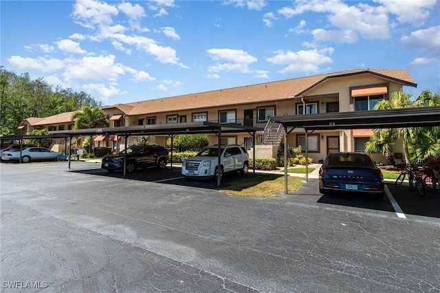 view of property with covered parking