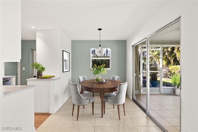 13 Knights Bridge Rd Unit A49, Naples, FL 34112 - dining space featuring light tile patterned floors and recessed lighting