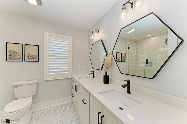 621 Trabue Ave, Punta Gorda, FL 33950 - full bathroom featuring tile patterned floors, a sink, toilet, and a shower stall