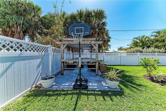 621 Trabue Ave, Punta Gorda, FL 33950 - view of yard with a fenced backyard, a pergola, and a patio