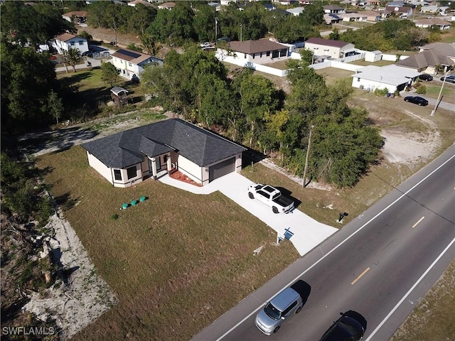 aerial view with a residential view