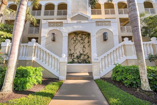 exterior space featuring stairs