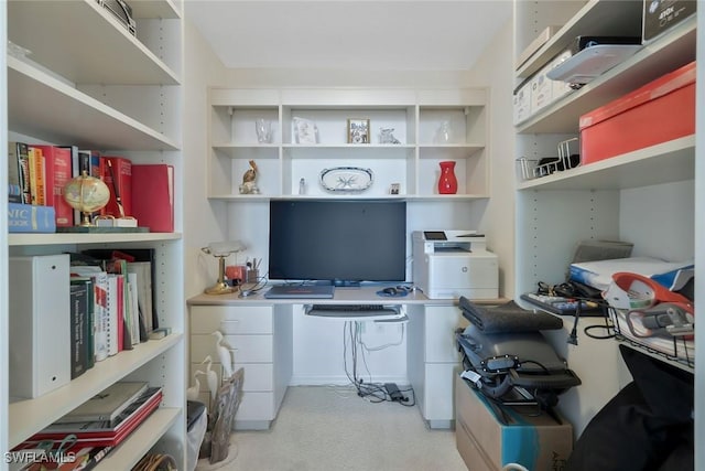 home office featuring built in study area