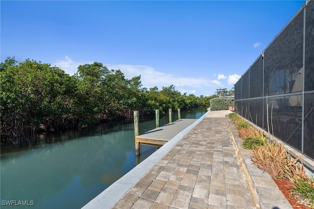48 Fairview Blvd, Fort Myers Beach, FL 33931 - view of dock with a lanai and a water view