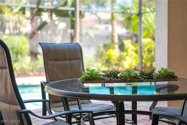 exterior space with outdoor dining area