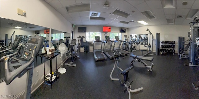 20695 Country Barn Dr, Estero, FL 33928 - workout area featuring visible vents and a drop ceiling