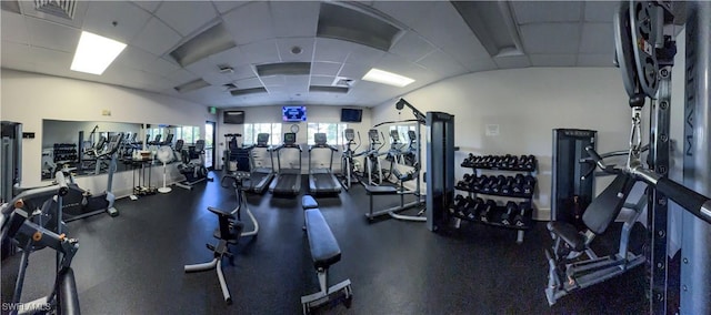 20695 Country Barn Dr, Estero, FL 33928 - workout area featuring a drop ceiling