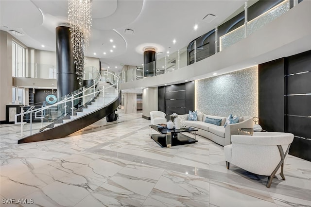 4971 Bonita Bay Blvd Unit Ph2503, Bonita Springs, FL 34134 - lobby featuring a towering ceiling and stairs