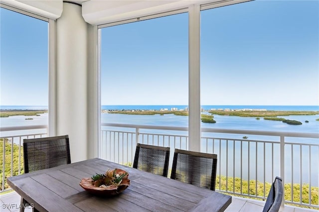 4971 Bonita Bay Blvd Unit Ph2503, Bonita Springs, FL 34134 - sunroom featuring a water view