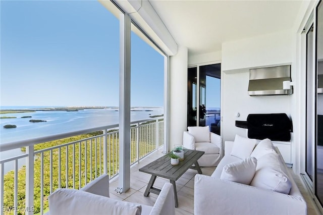 4971 Bonita Bay Blvd Unit Ph2503, Bonita Springs, FL 34134 - sunroom / solarium with a water view and plenty of natural light