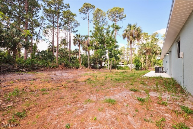 view of yard featuring cooling unit