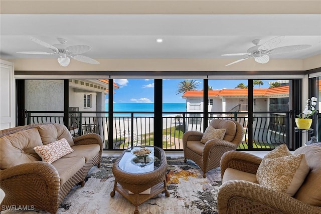 3333 Gulf Shore Blvd N Unit 4, Naples, FL 34103 - living room with ceiling fan