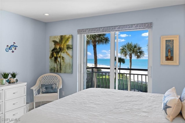 3333 Gulf Shore Blvd N Unit 4, Naples, FL 34103 - bedroom featuring access to outside and a water view