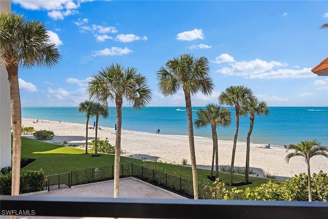 3333 Gulf Shore Blvd N Unit 4, Naples, FL 34103 - view of water feature featuring a view of the beach and fence