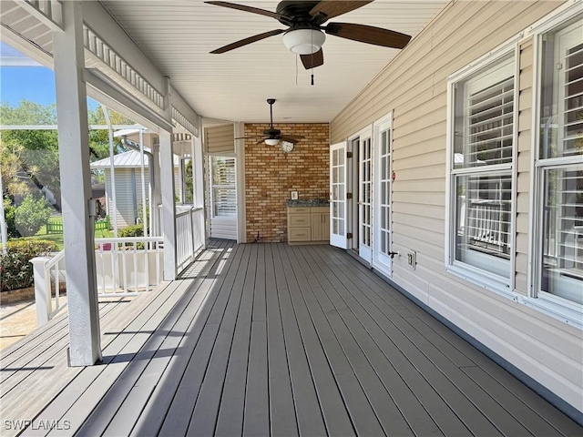 234 W Circle Dr, Clewiston, FL 33440 - deck with a ceiling fan