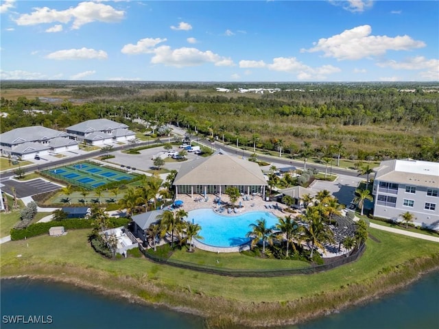 238 Indies Dr E Unit 101, Naples, FL 34114 - aerial view with a forest view and a water view
