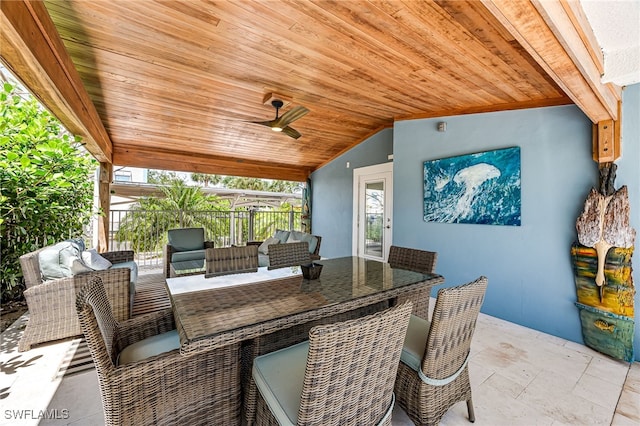 view of patio / terrace with an outdoor hangout area and ceiling fan