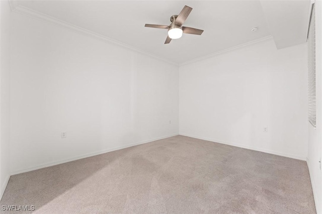 6058 National Blvd Unit 327, Ave Maria, FL 34142 - carpeted spare room with a ceiling fan, baseboards, and ornamental molding