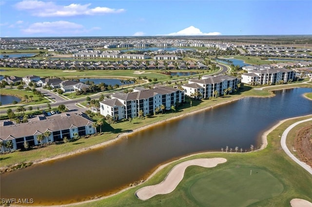 6058 National Blvd Unit 327, Ave Maria, FL 34142 - birds eye view of property featuring a residential view, a water view, and view of golf course
