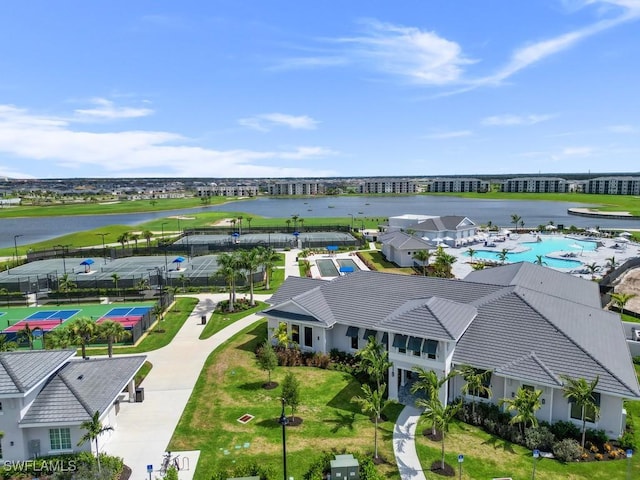 6058 National Blvd Unit 327, Ave Maria, FL 34142 - drone / aerial view with a water view