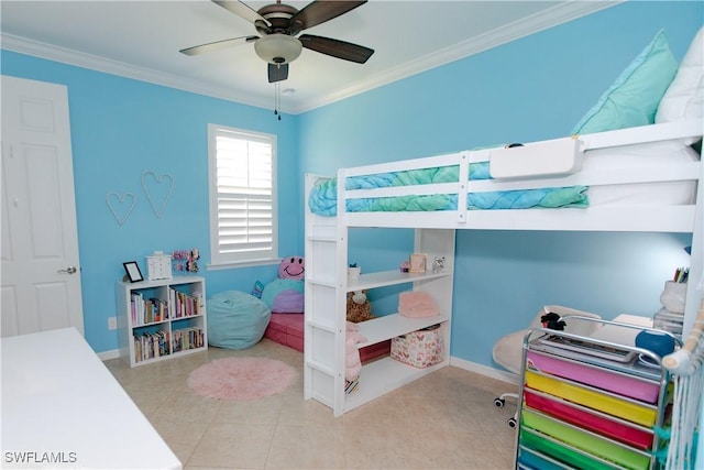 2604 Stonyhill Ct, Cape Coral, FL 33991 - bedroom with ornamental molding, baseboards, and light tile patterned floors