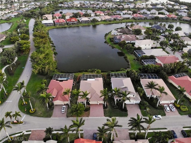 2604 Stonyhill Ct, Cape Coral, FL 33991 - bird's eye view featuring a residential view and a water view